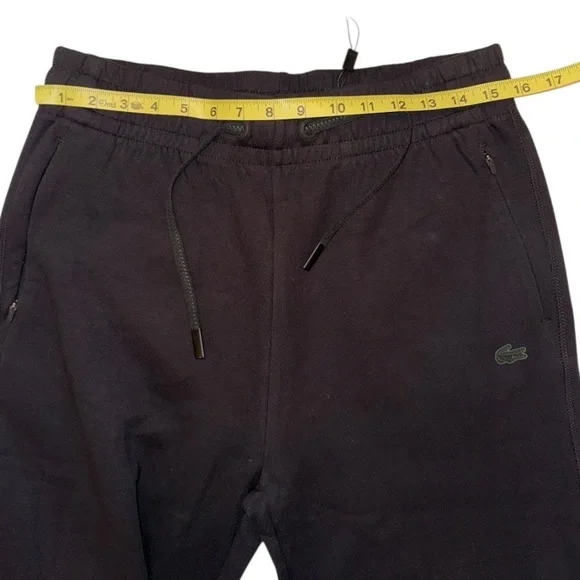NWT Lacoste Womens Organic Cotton Jogger Sweatpants Black/Green Detail Orig $160 - Picture 11 of 16